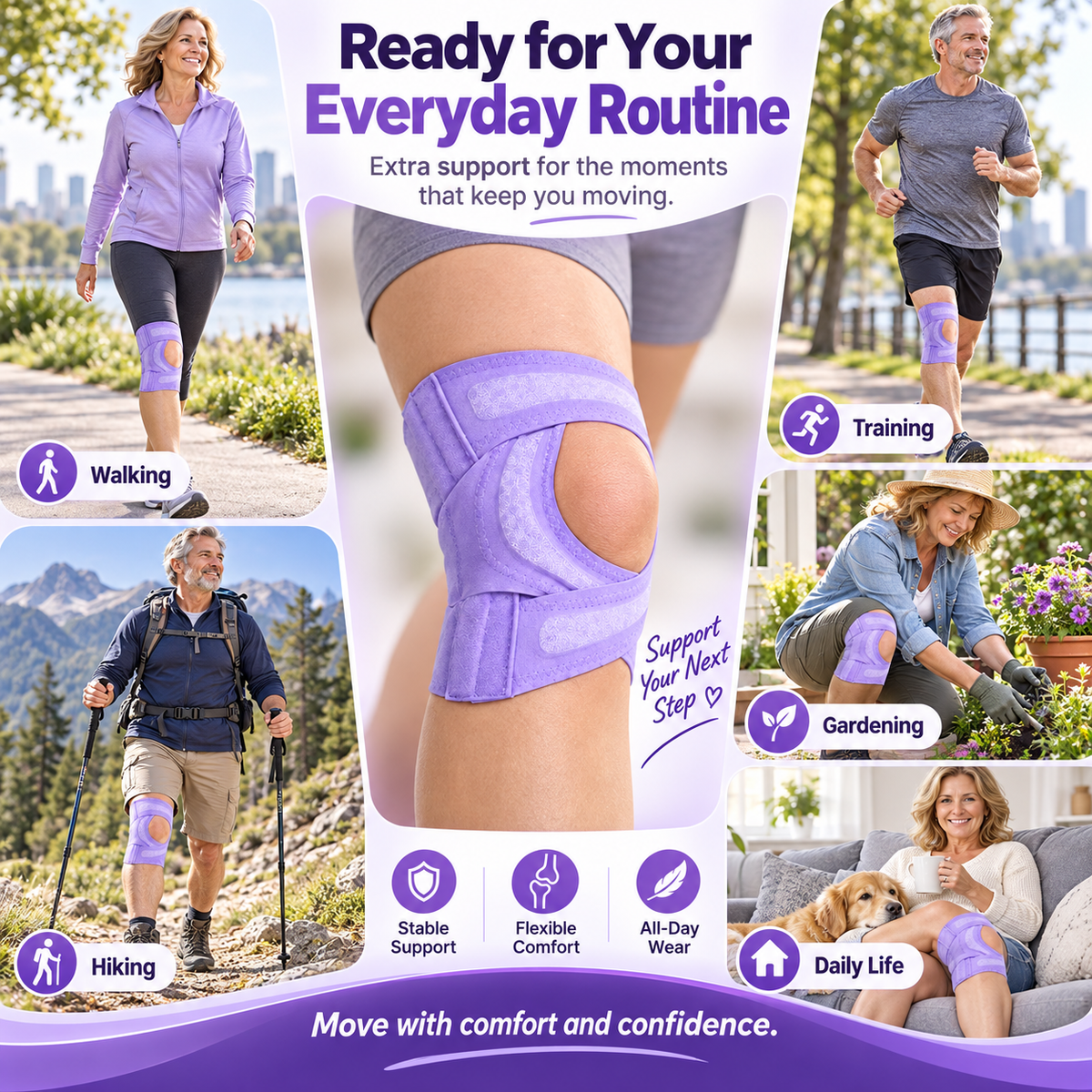 π Adjustable Open-Patella Knee Support Brace β Flexible Stabilizers & Custom Compression