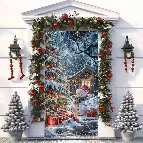 π Christmas Door Makeover Cover Transform Your Front Door Into A Magical Holiday Entrance In Seconds