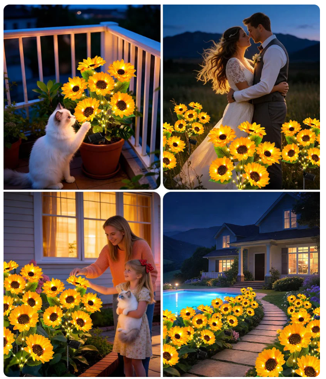 π» Solar Powered Sunflower Garden Lights β 2 Pack