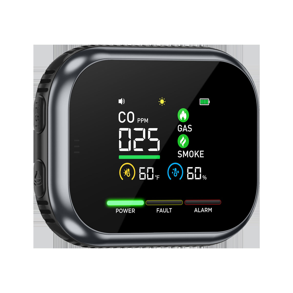 🛡️ 6-in-1 Portable Indoor Environment Monitor– CO, Gas, Smoke, Temperature & Humidity Monitor