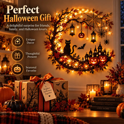 Halloween Crescent Moon Lighted Wall Decor