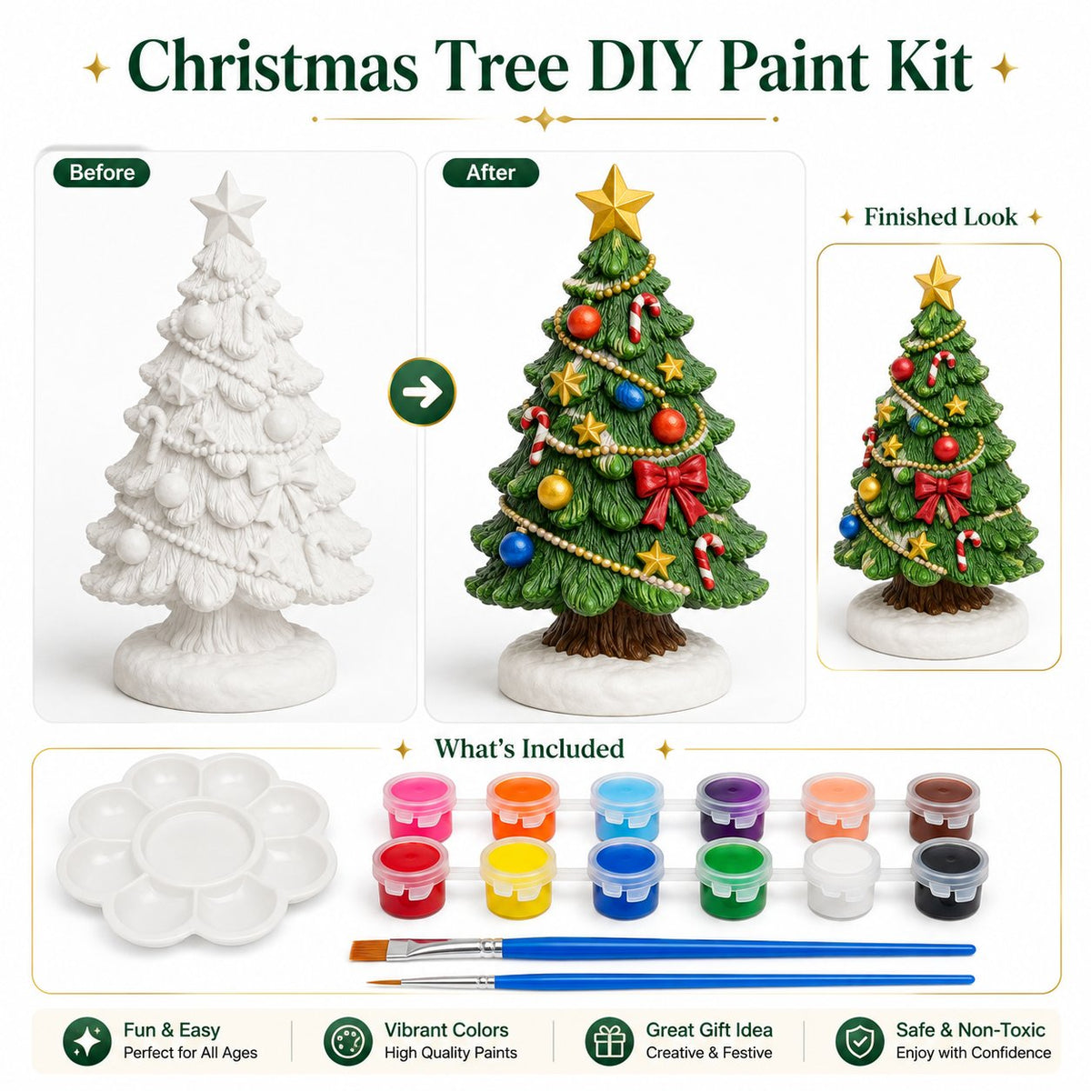 '- 🎨 Beginner-Friendly DIY Christmas Figurine Painting Kit | Create Your Own Festive Holiday Decorations 🎄💕