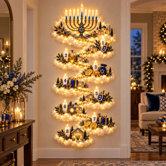🔥🎁🕎 Hanukkah Festival of Lights Wall Decor Collection – 4 Glowing Designs Celebrating Eight Nights of Light ！！！✨