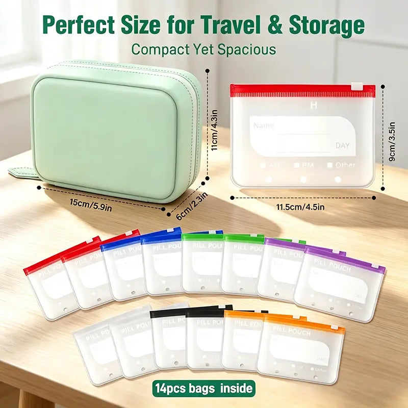 🏆Flash Sale⚡Waterproof Pill Pouch Set-14Pcs Bags Inside