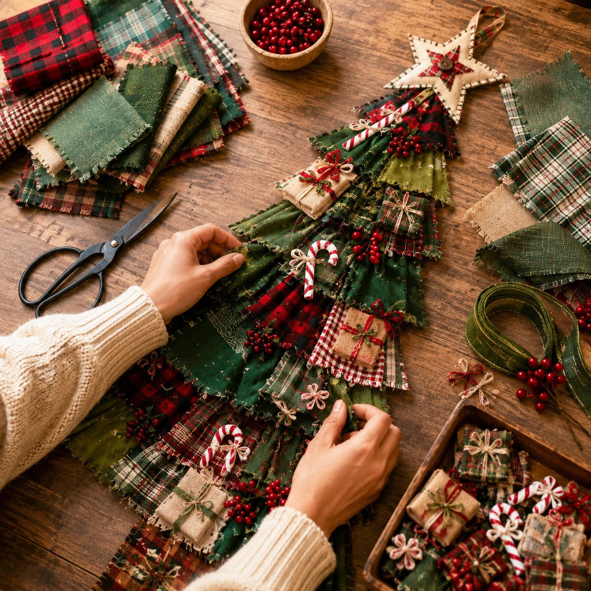 🎄Beginner-Friendly DIY Oversized Patchwork Christmas Tree Door Hanging Kit | Complete Kit with All Tools & Step-by-Step Guide Included