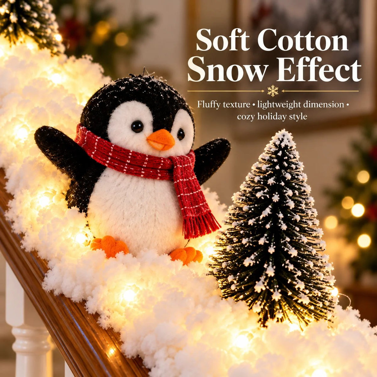 🔥Hot Sale 40% OFF🔥Playful Penguin Snowy Stair Railing Decor！！！