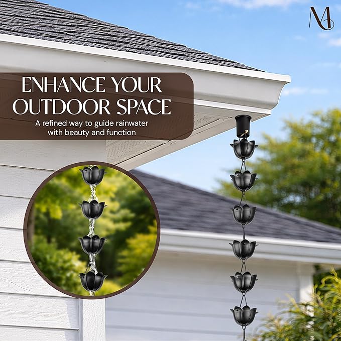 Free Shipping🔥Monarch Rain Chains Aluminum "Lotus" Series Rain Chain (for Gutters)
