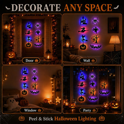 🕯️Halloween LED Silhouette Wall Light Stickers👻🎃