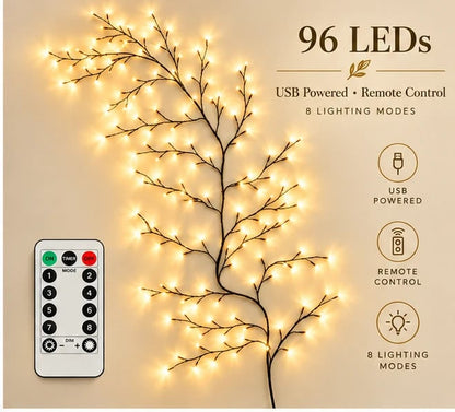 ✨ Flexible LED Branch Lights | Remote-Controlled Holiday Wall Decor(📦Buy 2 Free Shipping)🎁！！！