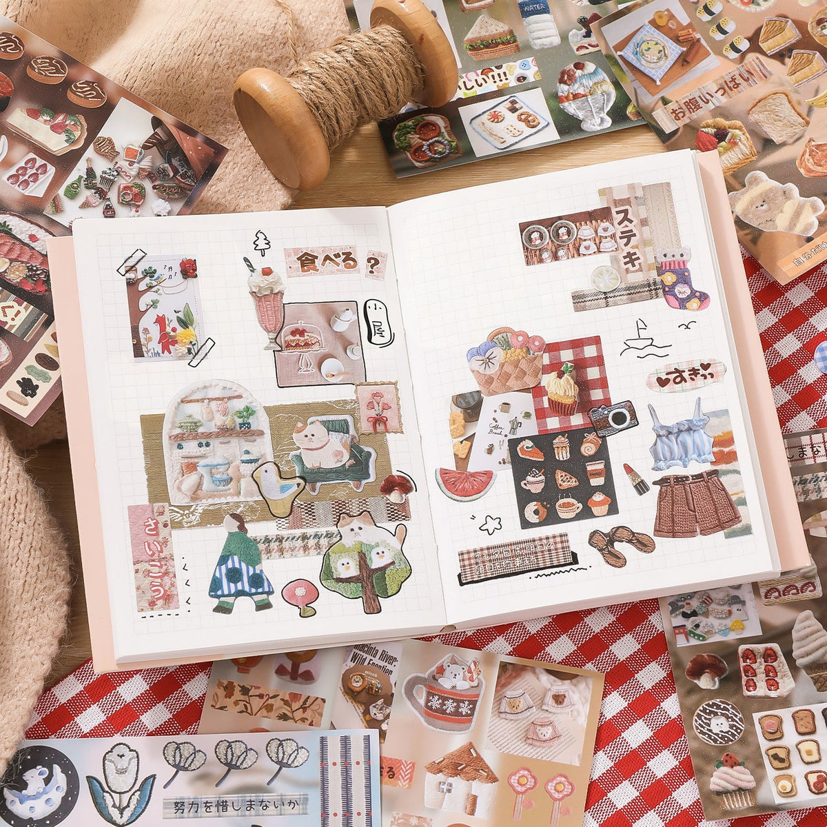 🪡✨680+ Pcs Realistic Faux Embroidery Effect Sticker Book