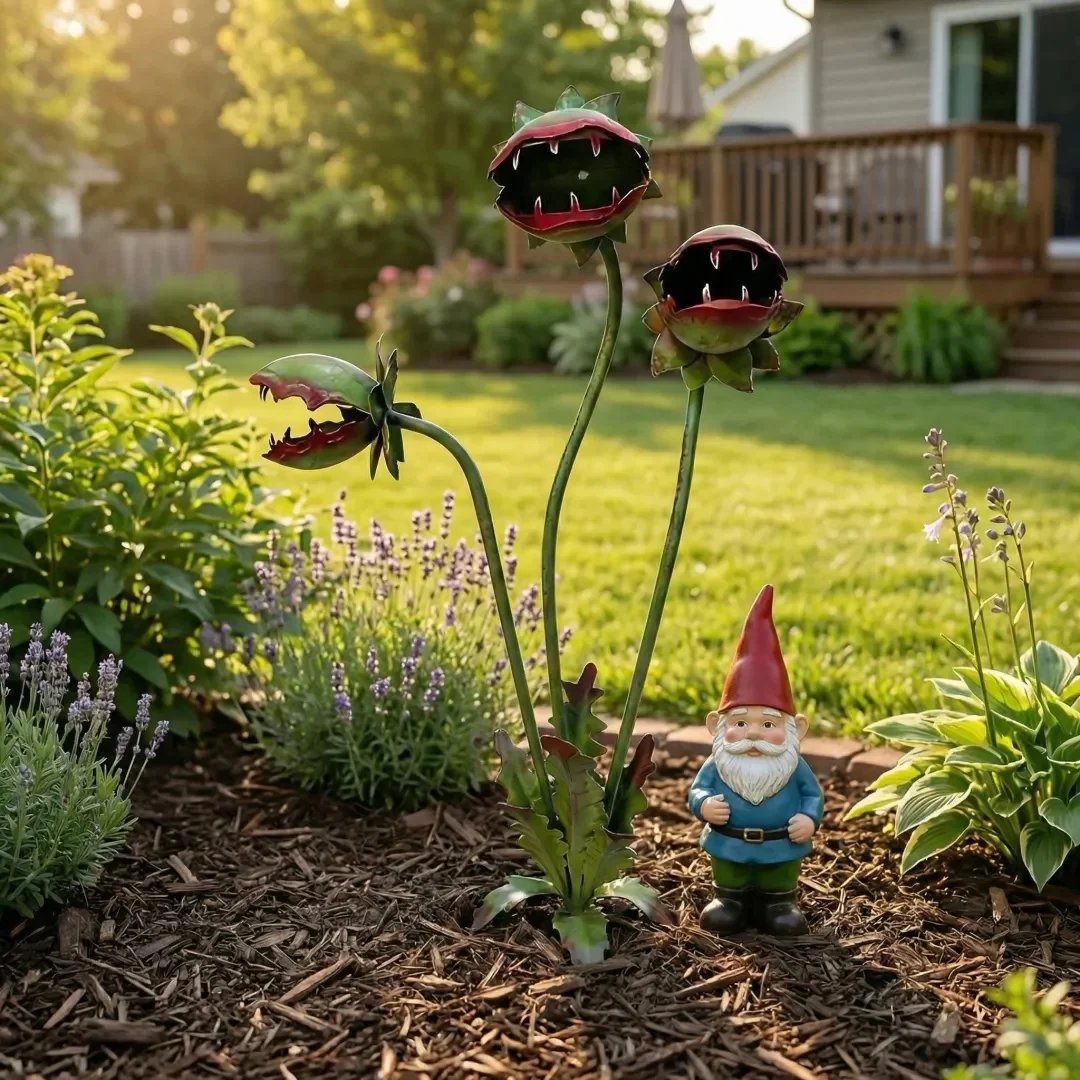 LAST DAY 49% OFF - Whimsical Metal Carnivorous Plant Garden Stake