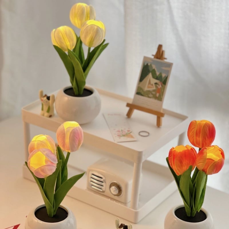 ✨FREESHIPPING🌷LED Night Light – Tulip Design with Vase