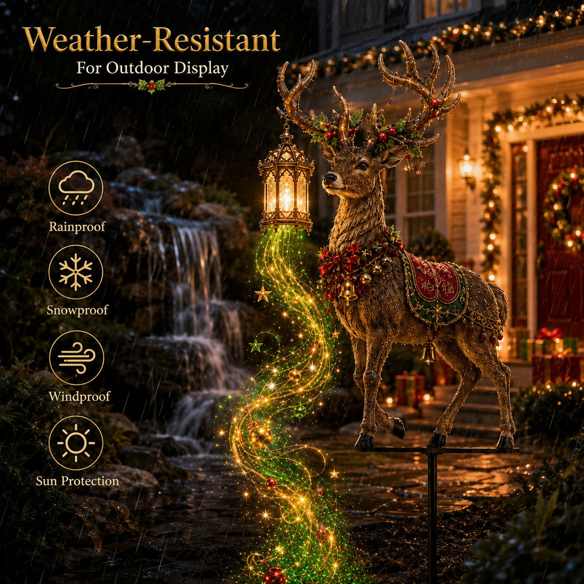 Light-Up Reindeer Christmas Yard Stake