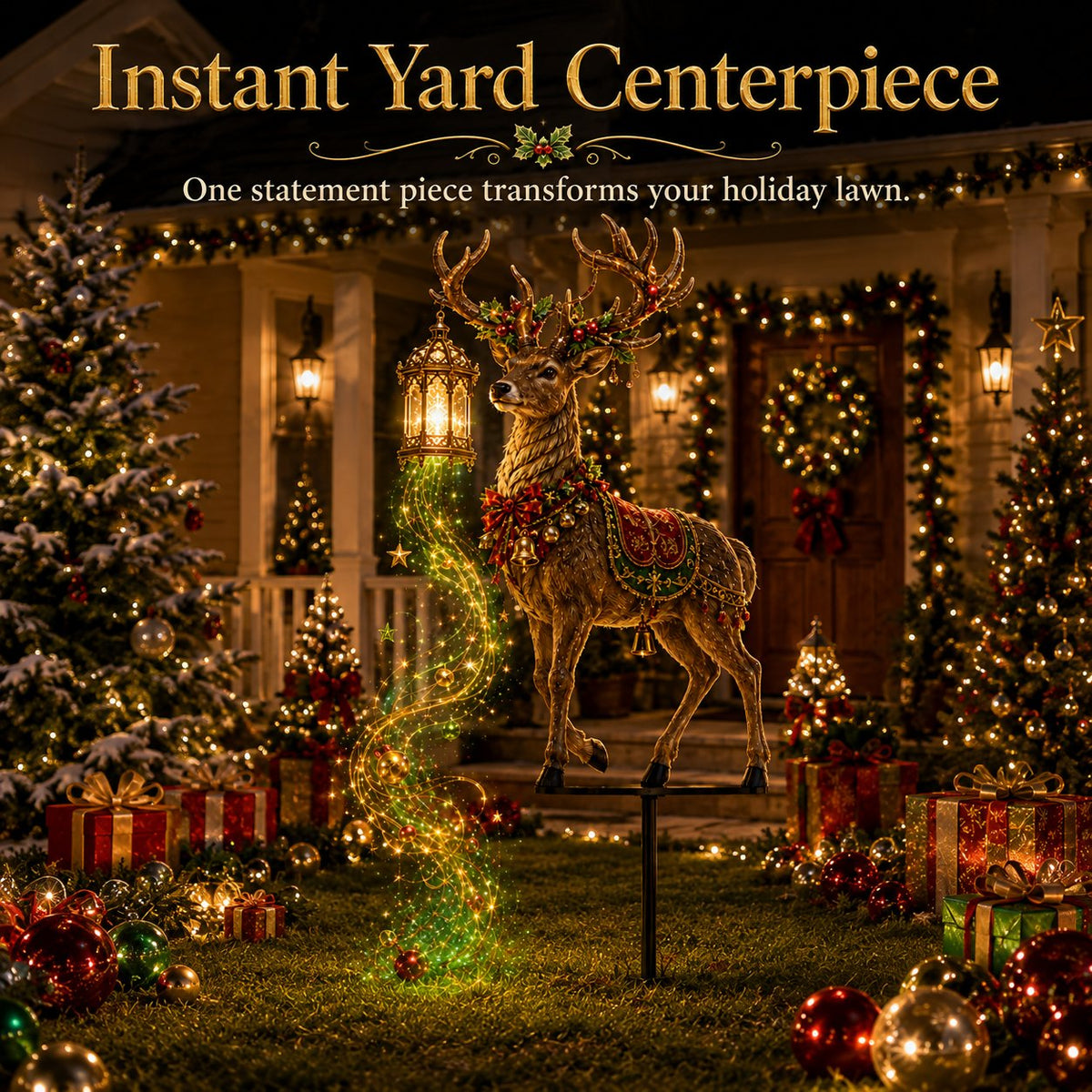 Light-Up Reindeer Christmas Yard Stake