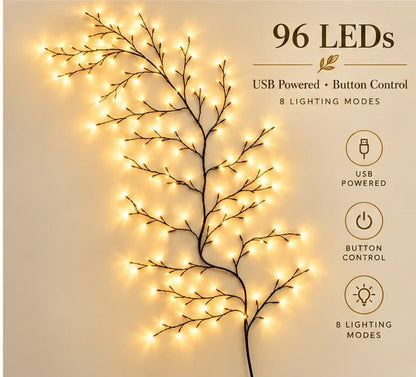 ✨ Flexible LED Branch Lights | Remote-Controlled Holiday Wall Decor(📦Buy 2 Free Shipping)🎁！！！