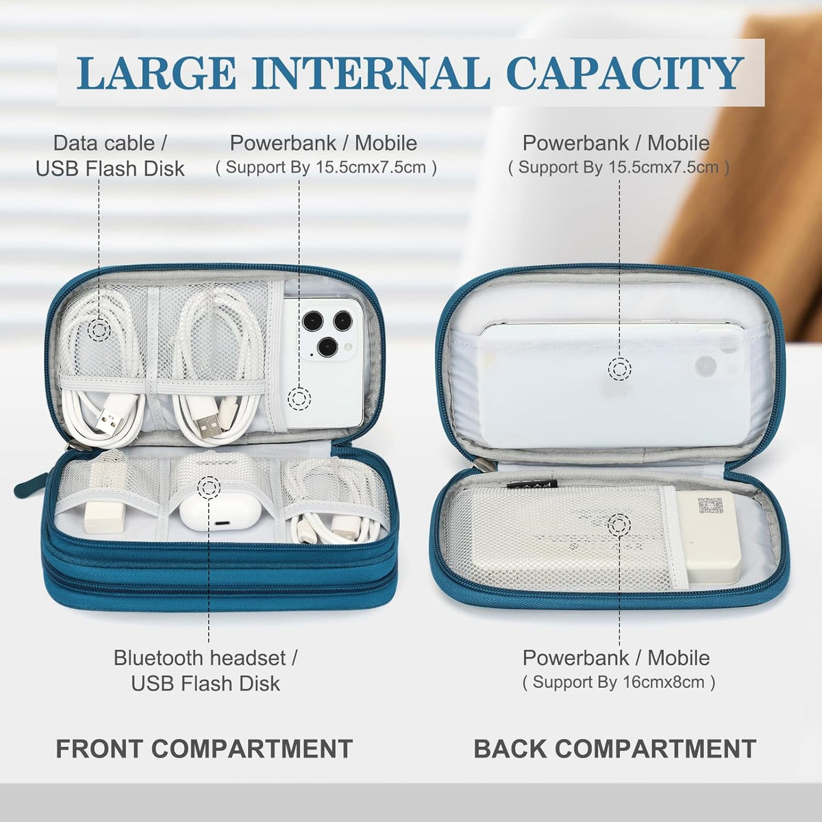 🔥Last Day Discount 49% Off🔥Travel Cable Organizer Pouch, Double Layers All-in-One Storage Bag for Cord