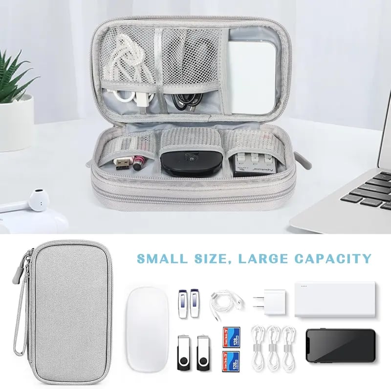 🔥Last Day Discount 49% Off🔥Travel Cable Organizer Pouch, Double Layers All-in-One Storage Bag for Cord