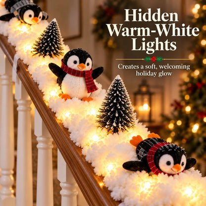 🔥Hot Sale 40% OFF🔥Playful Penguin Snowy Stair Railing Decor！！！