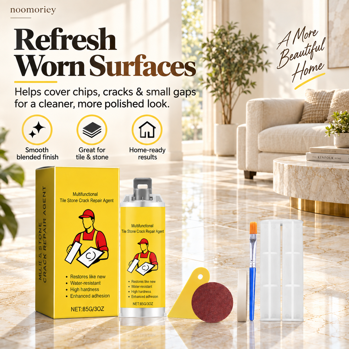 🔥Quick-Drying Tile Repair Glue - Complete Tool Kit for DIY – Fix Cracks Permanently in Minutes!!!✨