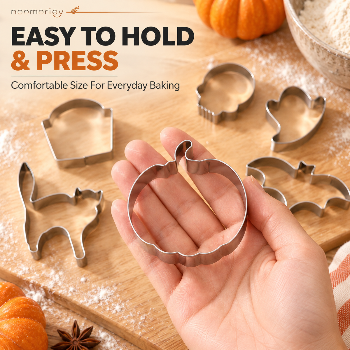 DIY Baking Mold Set-6 PCS Christmas & Halloween Stainless Steel Cookie Cutters