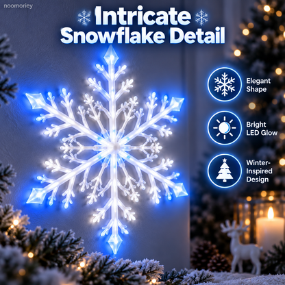 ❄️ LED Snowflake Wall Lights  – Blue & White Christmas Holiday Decor！！！