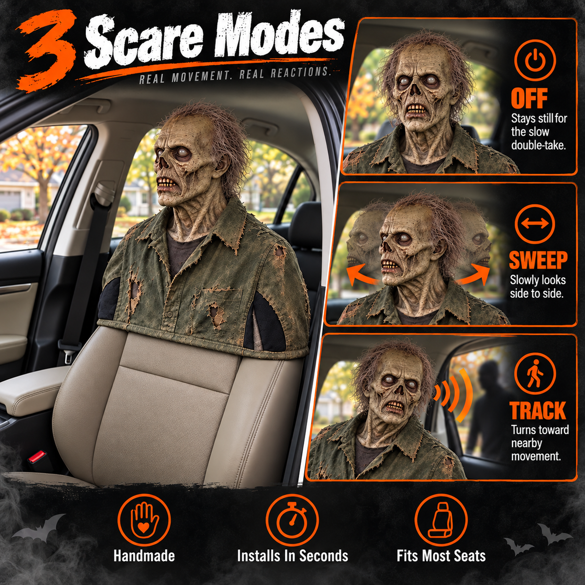 💀Rotating Head Halloween Prank Decoration！！！