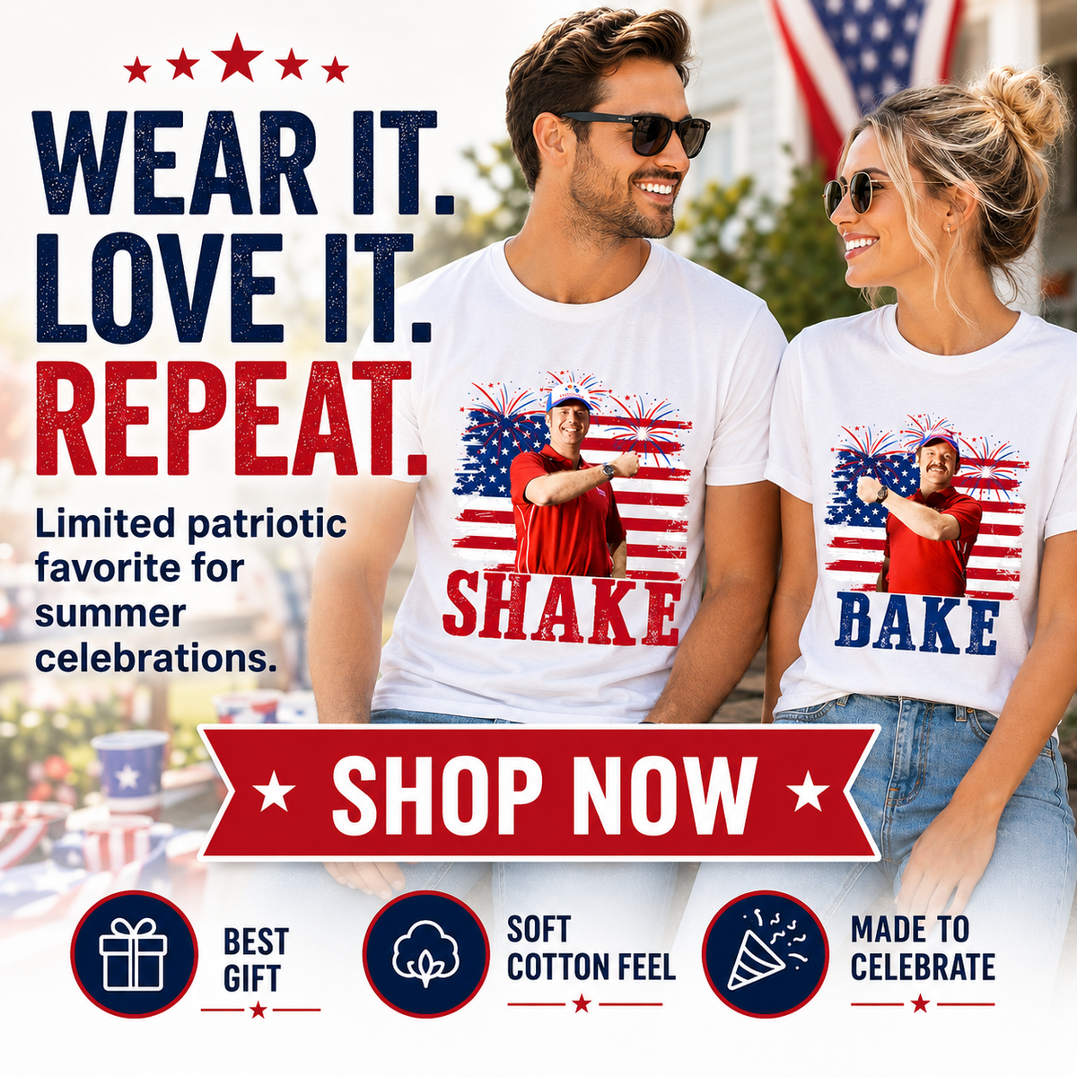 Shake and Bake 4th Of July T-Shirt, Funny Couples Fourth Of July Shirt, Independence Day Tees, Unisex Clothing