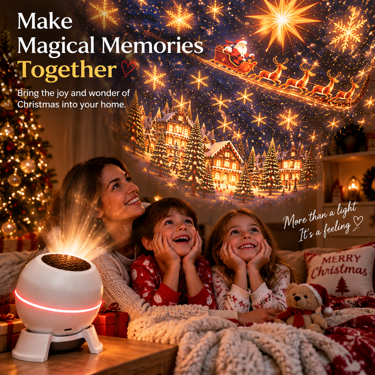 🎄  Christmas Projection Night Light ✨ Create A Magical Holiday Wonderland At Home