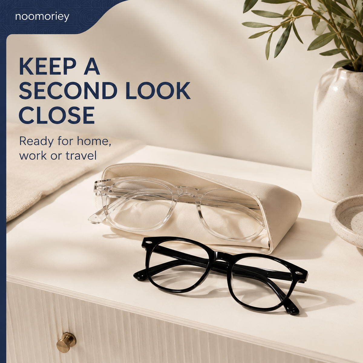 Unisex Oval Non-Prescription Glasses - 2-Pack Black & Clear Full Rim Frames