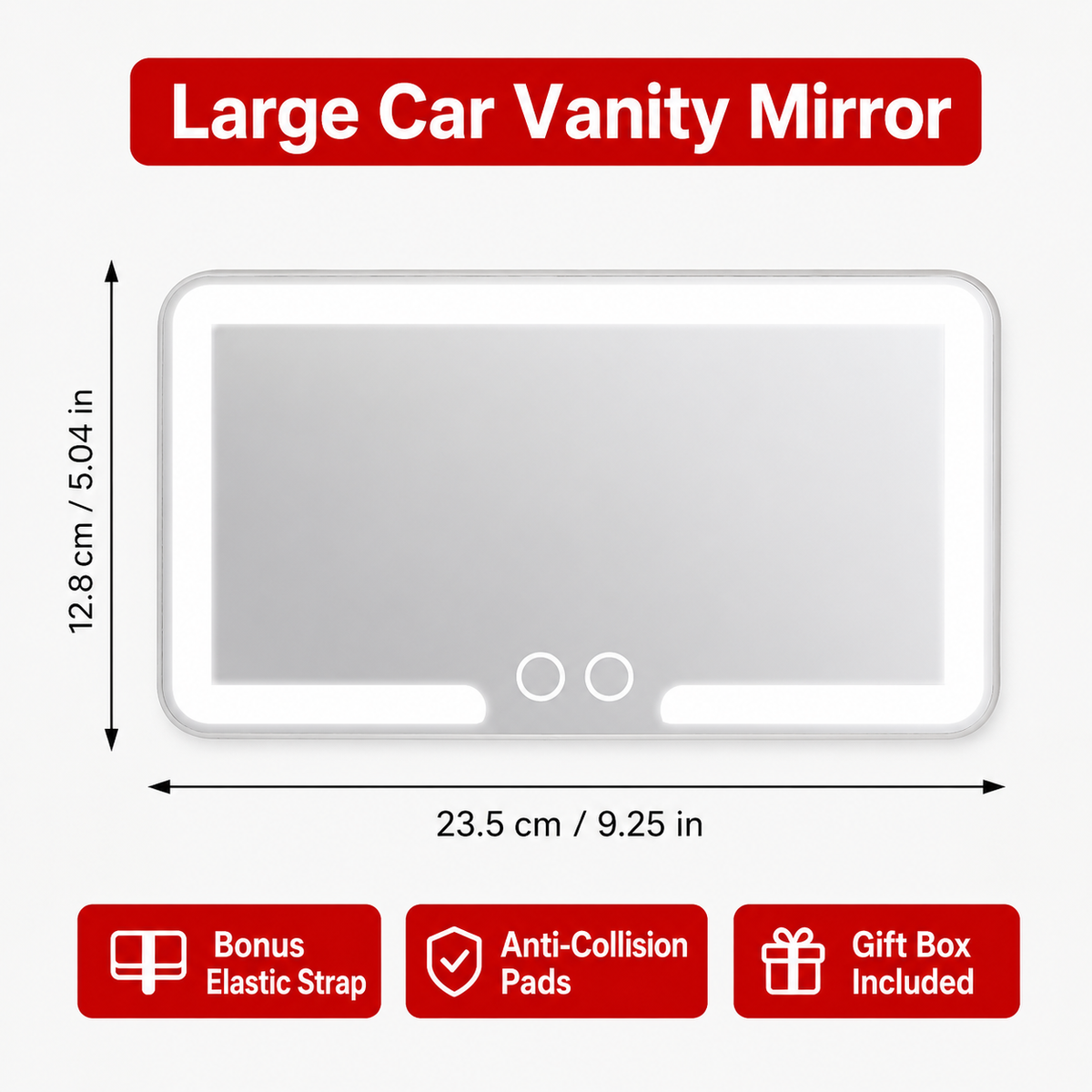 🔥 LAST DAY 50% OFF-✨ LED Car Sun Visor Vanity Mirror – Touch-Control Lighted Makeup Mirror