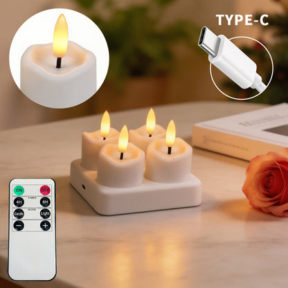 Rechargeable LED Candles with Remote Control, Timer & Charging Base es for Holiday, Party, Indoor Decor