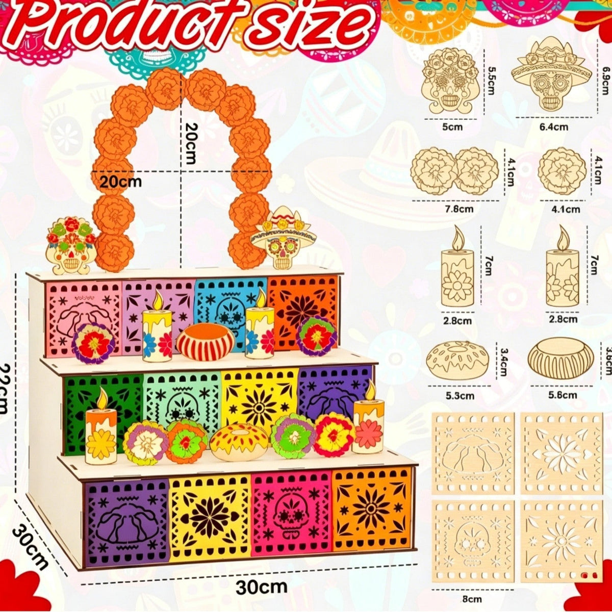 🎃🏵️Day of the Dead Wooden Altar Display Set