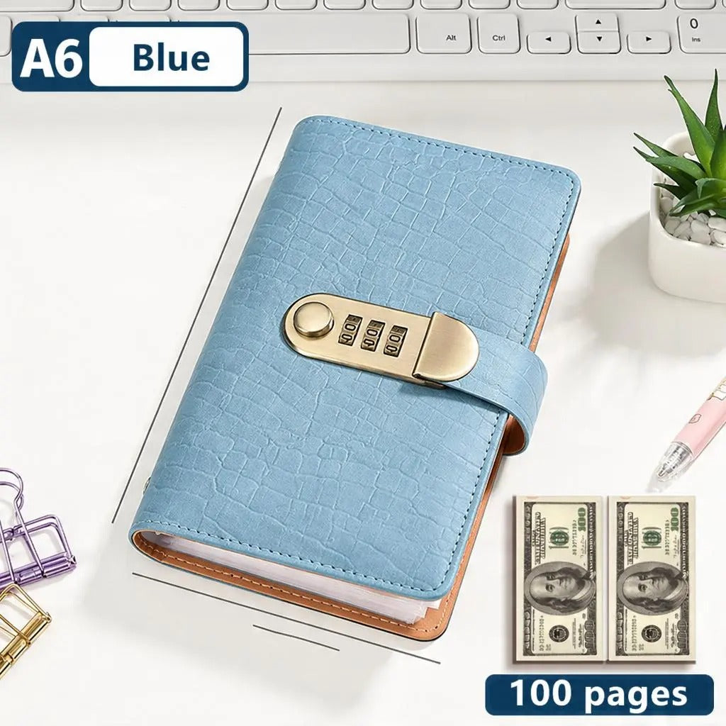 100‑Pocket Banknote Collecting Album, PU Leather Password Lock Currency Binder with Clear Transparent Sleeves, Large‑Capacity Collector Gift