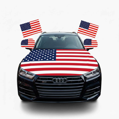 American Flag Car Hood Cover  Fits Trucks SUVs Sedans Jeep Commemorative Edition for Memorial Day Independence Day Celebrating 4th of July
