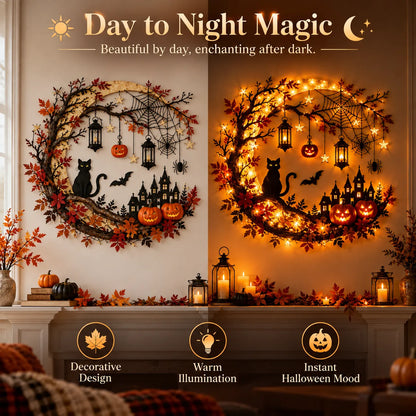 Halloween Crescent Moon Lighted Wall Decor