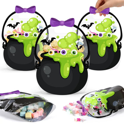🎃 Halloween Treat Bags with Handles – Pumpkin & Witch Cauldron Goodie Bags for Kids, Candy & Party Favors