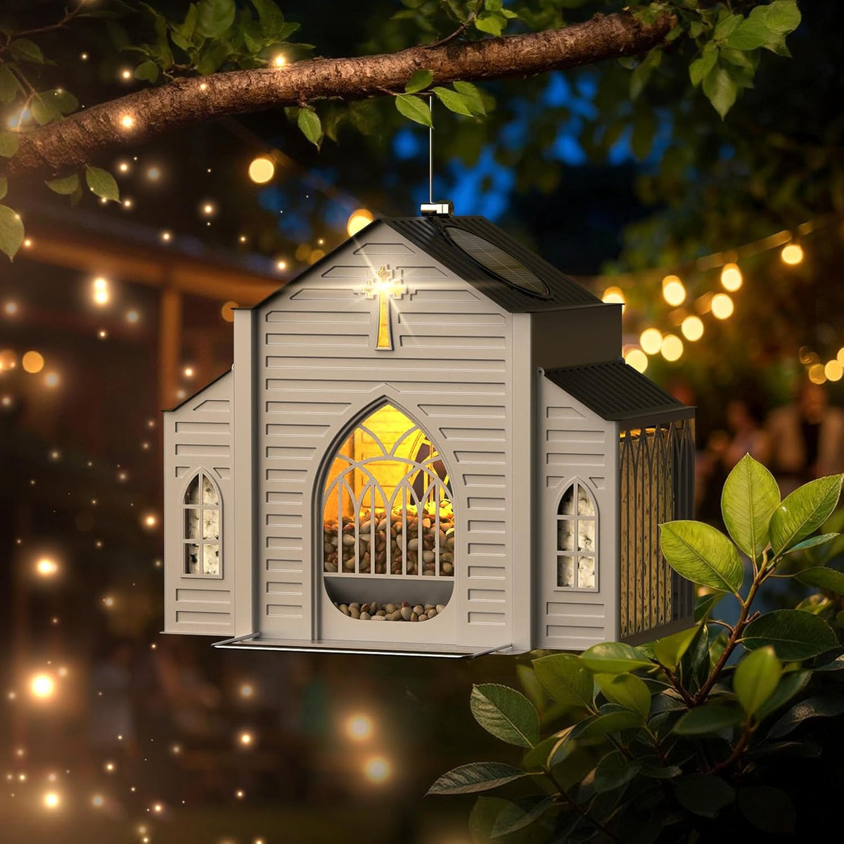 ✝️Last Day 49% OFF-🔥Church-Shaped Metal Solar Bird Feeder