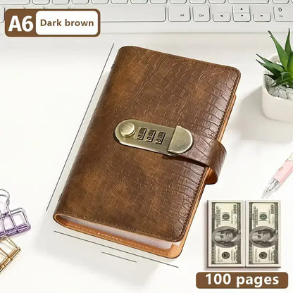 100‑Pocket Banknote Collecting Album, PU Leather Password Lock Currency Binder with Clear Transparent Sleeves, Large‑Capacity Collector Gift