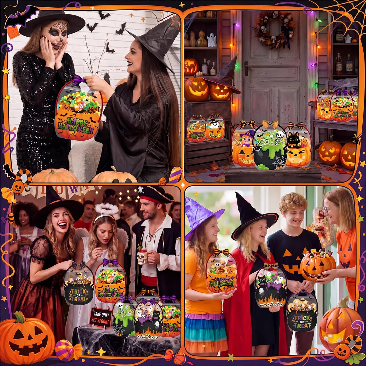 👻 Halloween Goodie Bags – Spooky Trick or Treat Candy Bags for Kids, Parties & Classroom