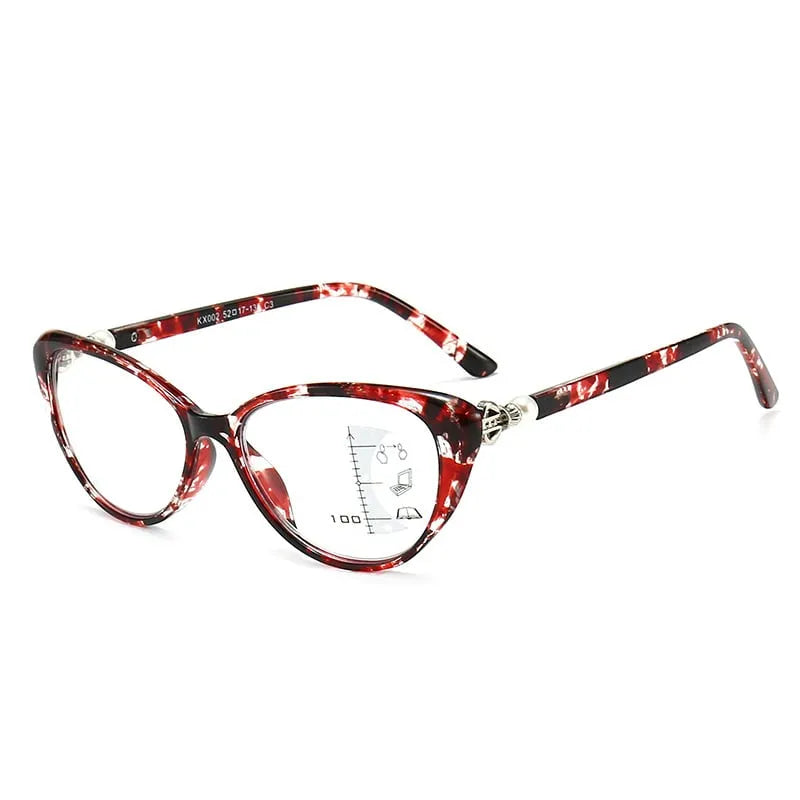 CAT EYE WITH PEARL HINGE PROGRESSIVE MULTIFOCAL READING GLASSES