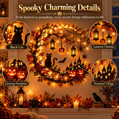 Halloween Crescent Moon Lighted Wall Decor