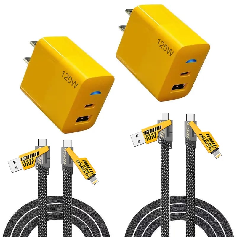 🔥Limited Stock⚡2-Pack Multiple Ports USB C/USB A Fast Charger Adapter