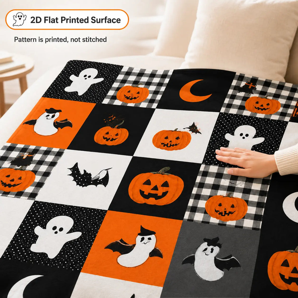 🎃 Halloween Pumpkin Ghost Blanket – Cozy Spooky Throw for Fall Movie Nights, Sofa & Bed