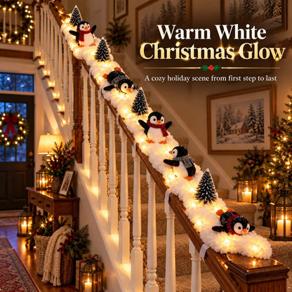 🔥Hot Sale 40% OFF🔥Playful Penguin Snowy Stair Railing Decor！！！