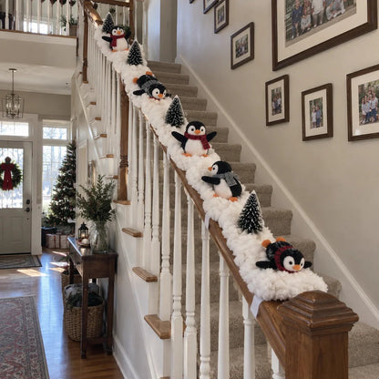 🔥Hot Sale 40% OFF🔥Playful Penguin Snowy Stair Railing Decor！！！