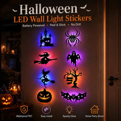 🕯️Halloween LED Silhouette Wall Light Stickers👻🎃