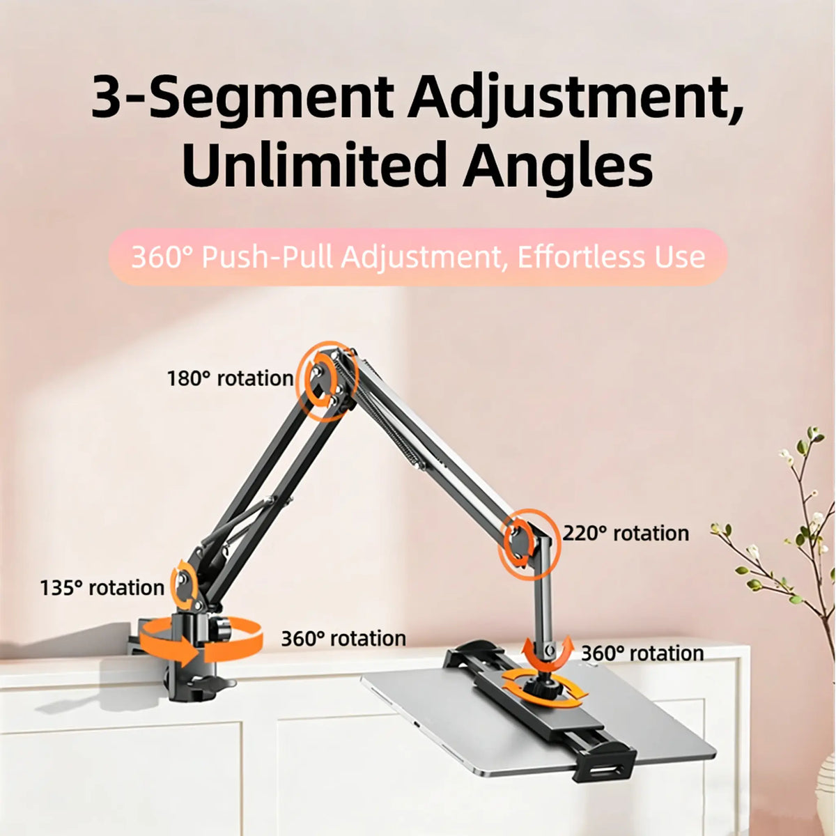 🔥 50% OFF 360° Adjustable Metal Tablet Stand – Hands-Free Holder for Bed & Desk