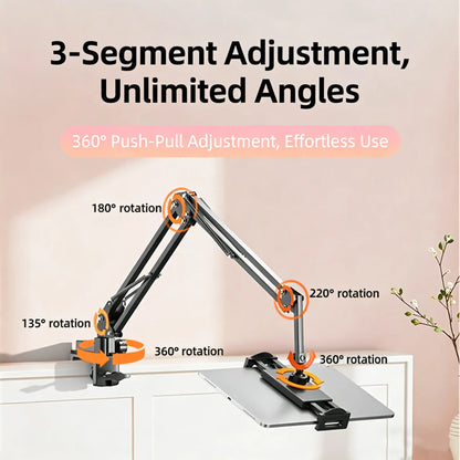 🔥 50% OFF 360° Adjustable Metal Tablet Stand – Hands-Free Holder for Bed & Desk
