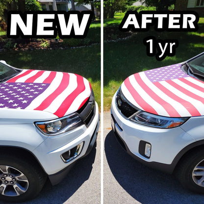 American Flag Car Hood Cover  Fits Trucks SUVs Sedans Jeep Commemorative Edition for Memorial Day Independence Day Celebrating 4th of July