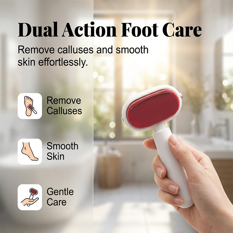 2-in-1 Foot Callus Remover – Dual-Sided Foot Scraper with Replaceable Stainless Steel Blades